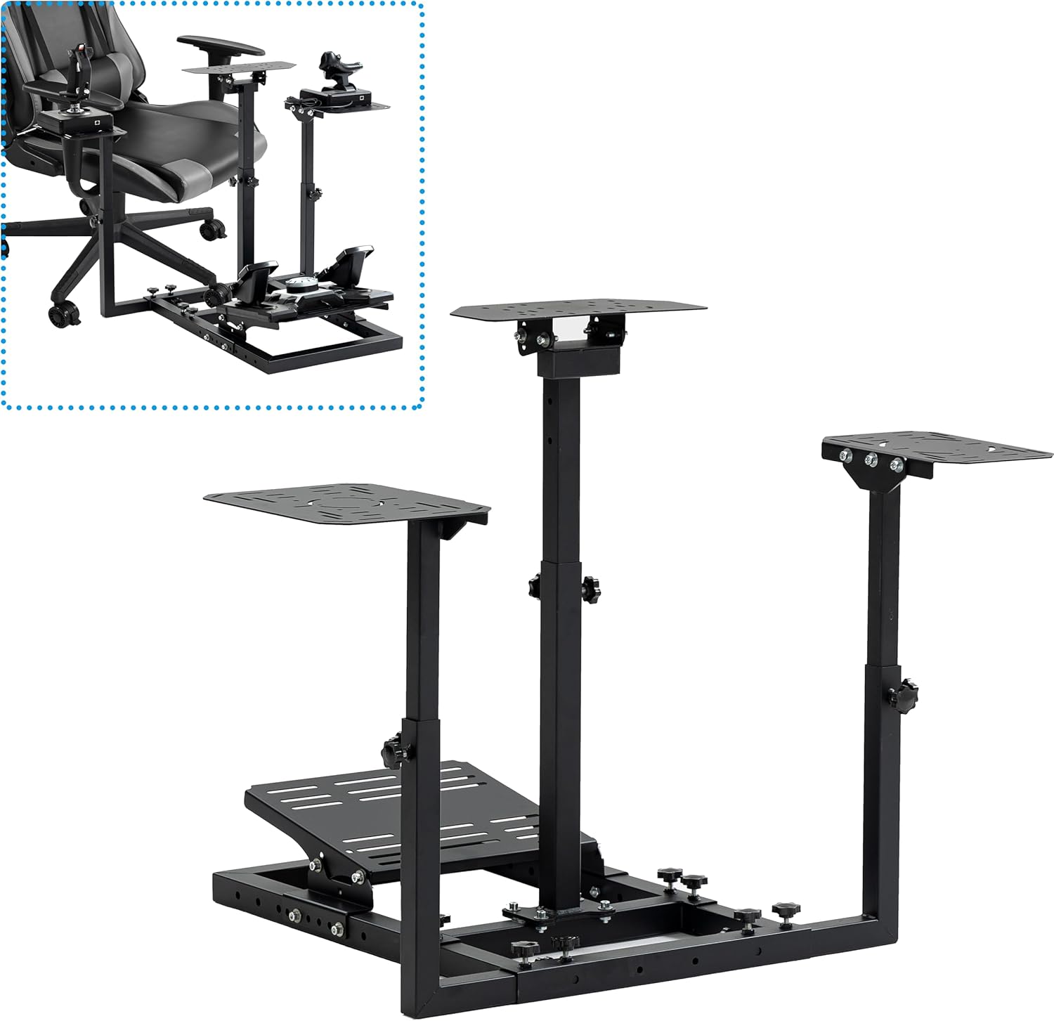 Anman Flight Racing simulator cockpit Wheel Stand Dual-Purpose Fit for Logitech Shifter Joystick Pedals,Thrustmaster/Hotas Warthog, Only Include Flight Joystick Mount Three Sizes Shift Lever Panels