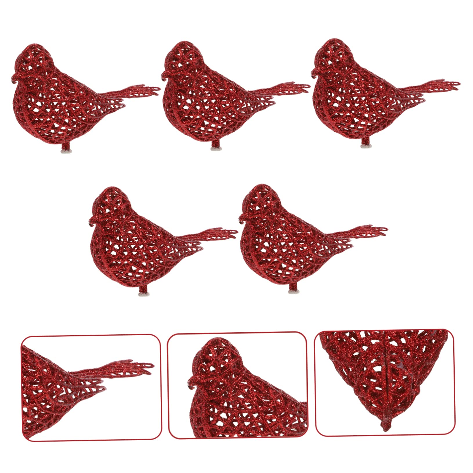 Alipis 3 Set Di Decorazioni Natalizie Con Uccelli Decorazioni Per Lalbero Di Natale Ornamenti Per Uccelli Decorazioni Festive 5 Pezzi * 3