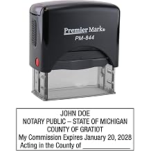 Michigan Notary Self-Inking Rubber Stamp - Meets State Specifications Black