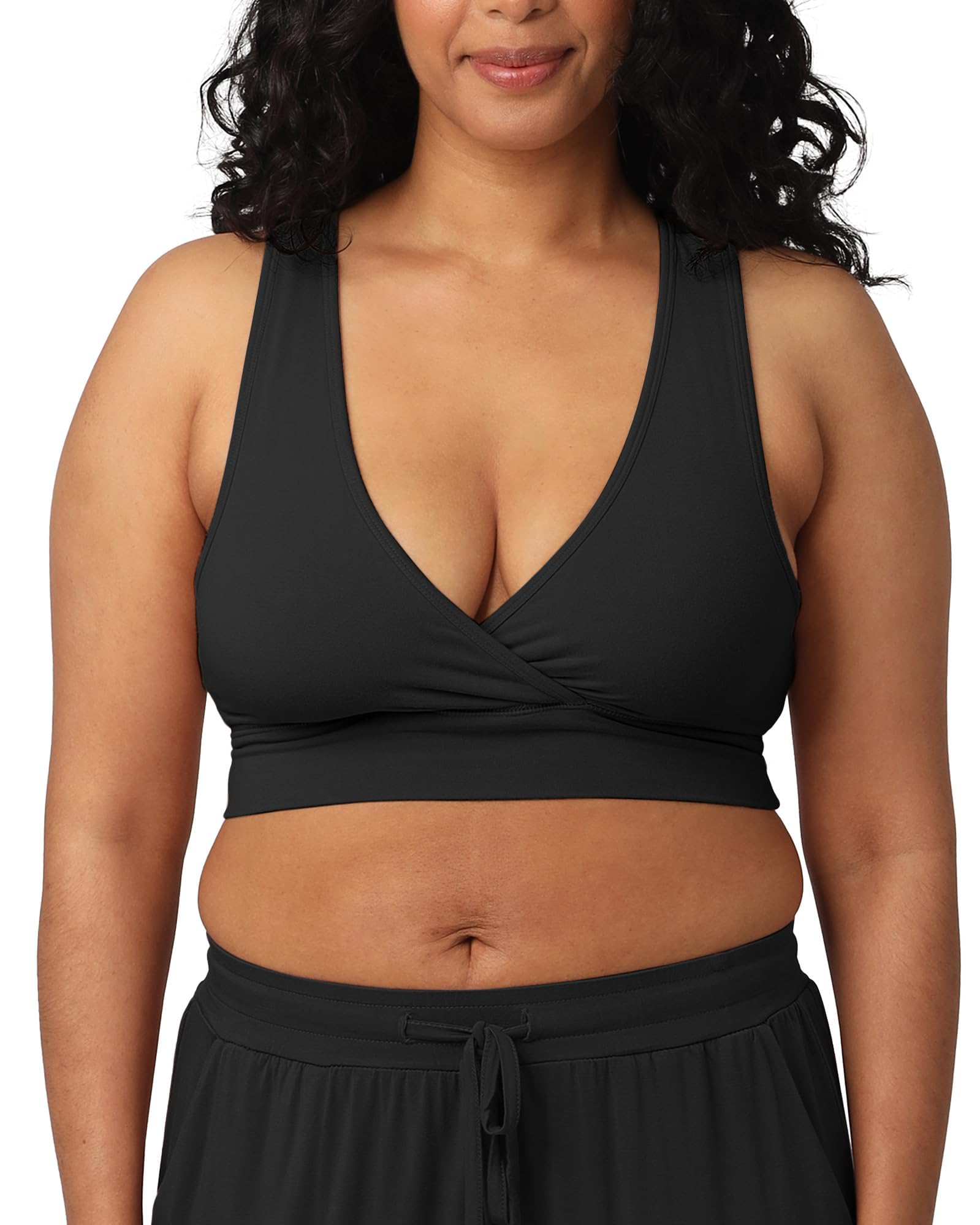 Kindred Bravely French Terry Nursing Bra for Breastfeeding and Sleep, Racerback Crossover, Soft and Stretchy Maternity Bra