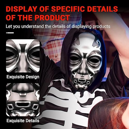 Miniatura 6 de Máscara de devorador de muerte para cosplay 3D, máscara de calavera aterradora, fiesta de máscaras, disfraz de Halloween, accesorios de resina de