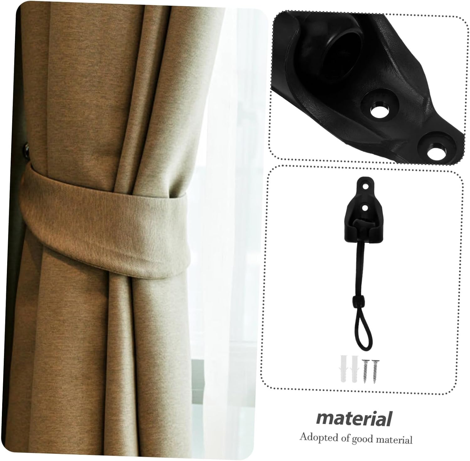 1 Set Windproof Curtain Bungee Cord Bracket Set of Roller Blind Parts and Stable Curtain Accessories for Secure Window Shade Installation