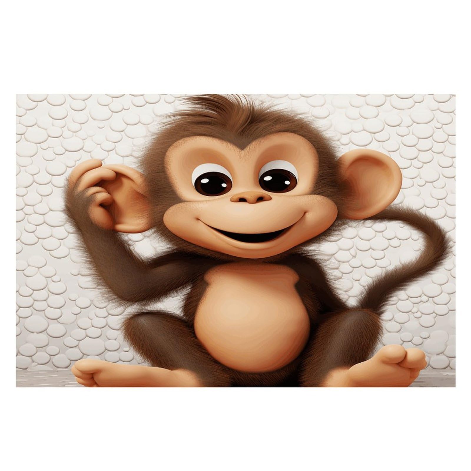 Cute Monkey Placemats Non-Slip Heat Resistant Table Mats Flax Washable Cloth Place Mats Easy to Clean Premium Placemat for Kitchen Dining Table Decor Party Outdoor