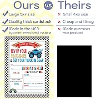 Vista 3 de Invitaciones de fiesta de cumpleaños Monster Truck - Juego de 15 con sobres