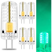 Low Voltage Landscape Lighting Color for Christmas Holidays Halloween Lights G4 12v LED Green Light 2W AC/DC 12V Equivalent 20W, 5-Pack