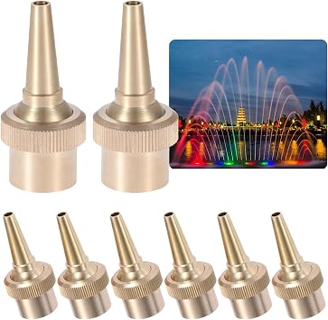 8 PCS 1/2" Brass DN15 Fountain Nozzle Water Fountain Spray 100% Brass Adjustable Direction Jet Fountain Head for Garden Pond and Fountains Bring Beautiful 3-12FT1-4M Line Shape Visual Effect