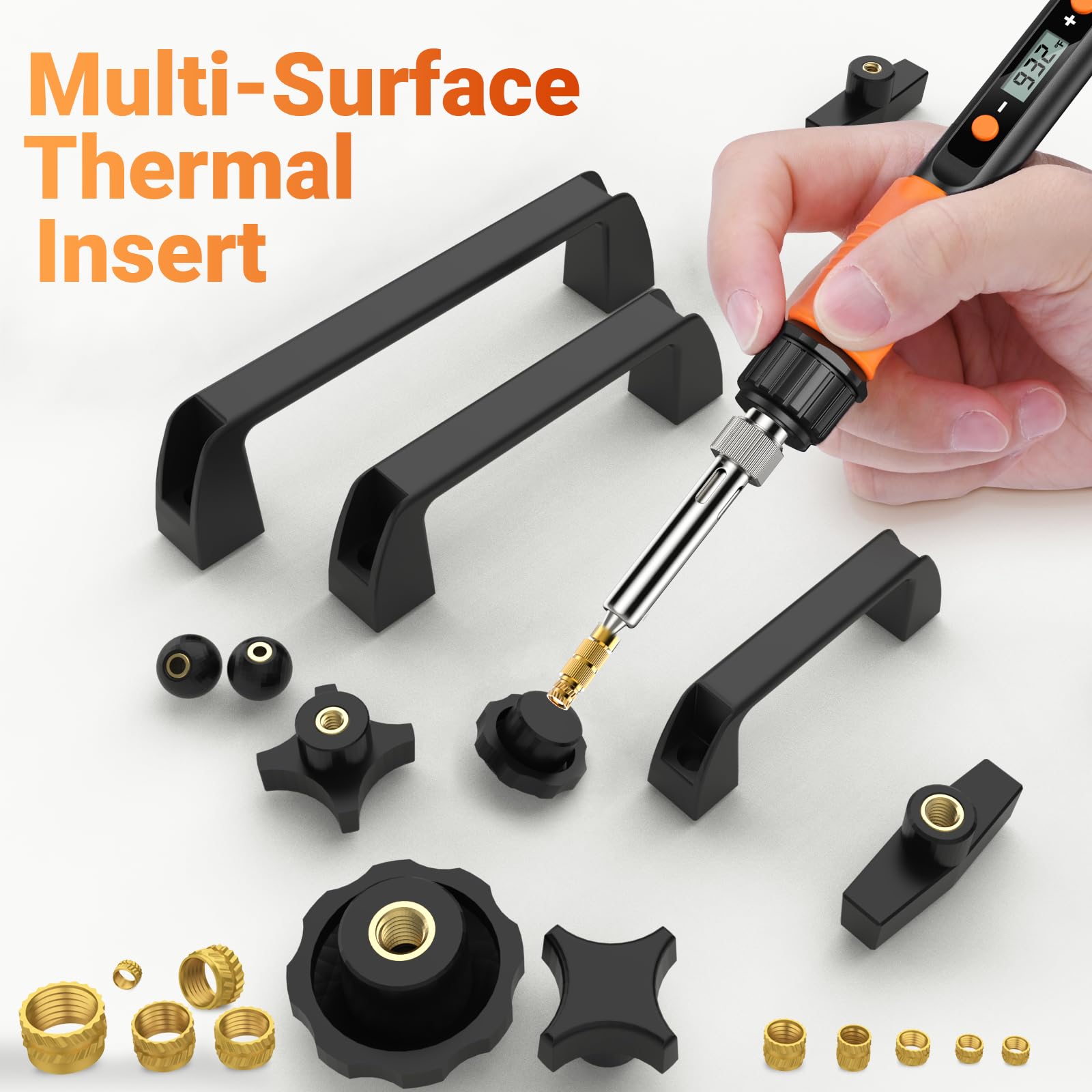 Preciva Inserto roscado, 300 piezas M2-M8 remaches roscados - Soldador con pantalla digital (200〜500℃) para piezas de plástico, piezas de impresora 3D