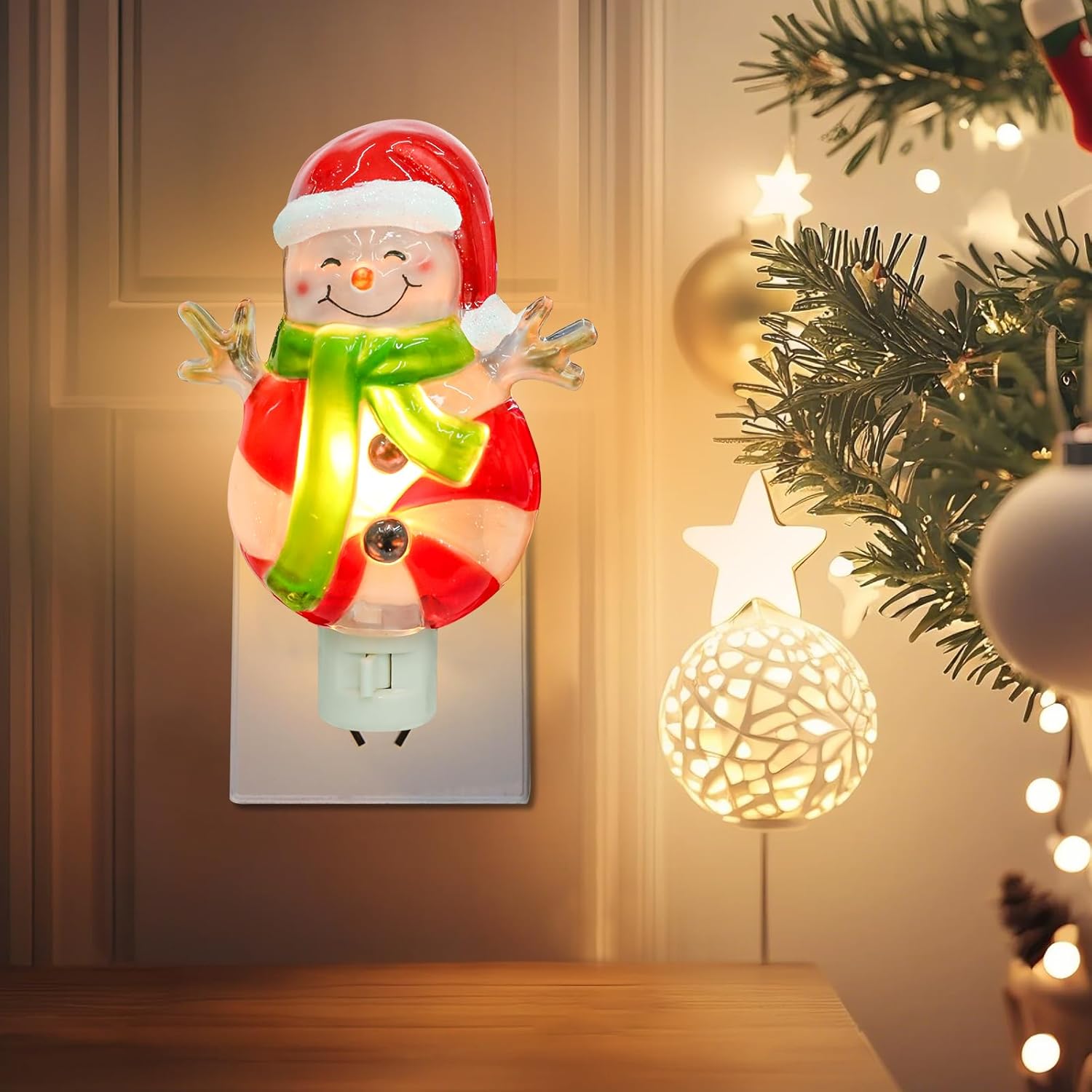 Wonder Solar Christmas Santa Night Light, Santa Claus Holiday Night