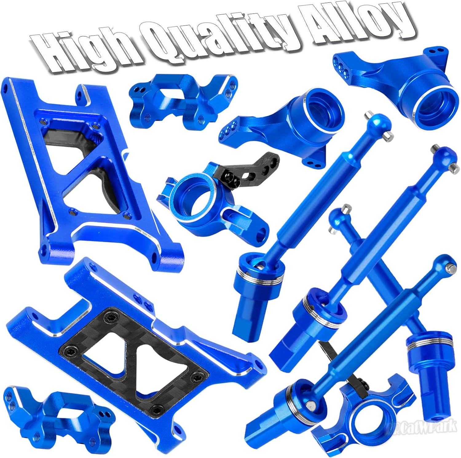 RC Upgrades Part for 1/18 LaTrax Teton,Chassis,A Arms,Drive Shaft Axles,Caster Block,Steering Blocks,Rear Stub Axle Carriers,Links,Differential Housing,Shocks,Shock Tower,Body Mounts,Navy Blue