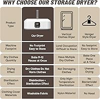 Vista 2 de Secadora de ropa portátil, mini secadora de ropa con control remoto, pequeña secadora eléctrica plegable y compacta con bolsa seca para viajes