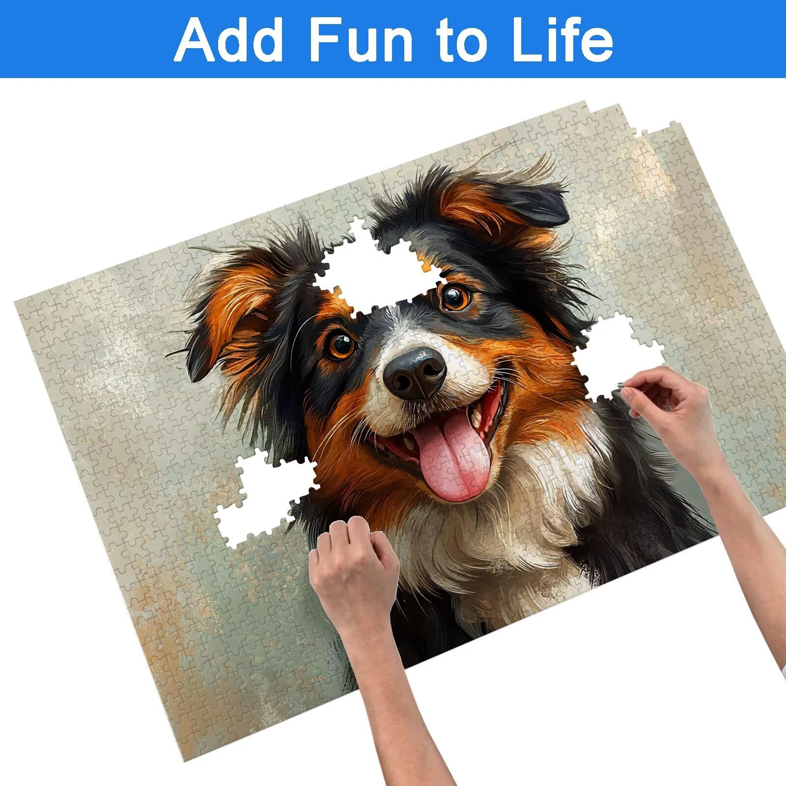 Puzzle 4000 elementów dla dorosłych, puzzle dla psów dla dorosłych i dzieci, duże drewniane puzzle z pudełkiem, gra koncentracyjna dla dorosłych, 4000 elementów puzzli ze zwierzętami do dekoracji