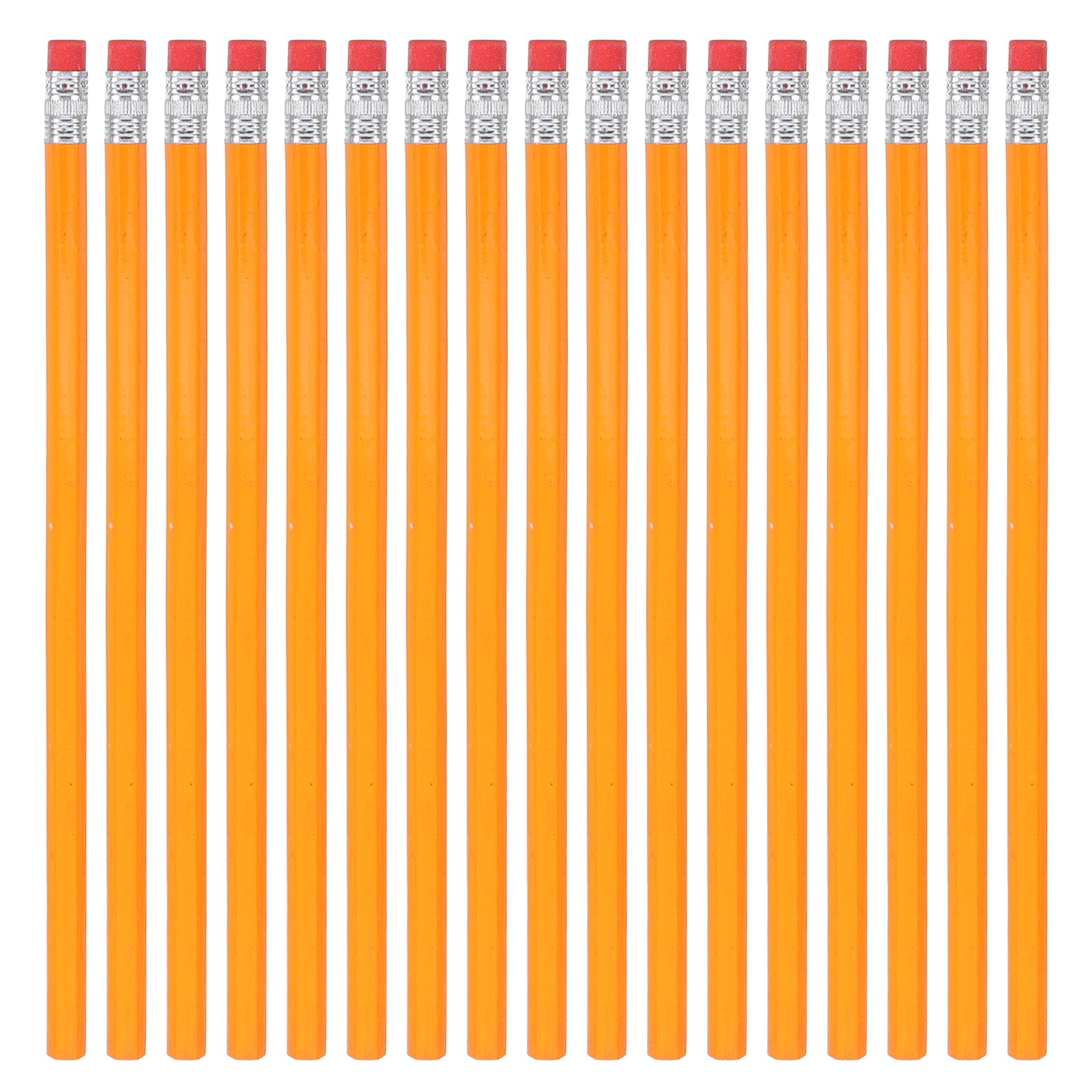 Hemobllo Bleistifte 100 Stück mit Radiergummi, Orange Einschulung Feier