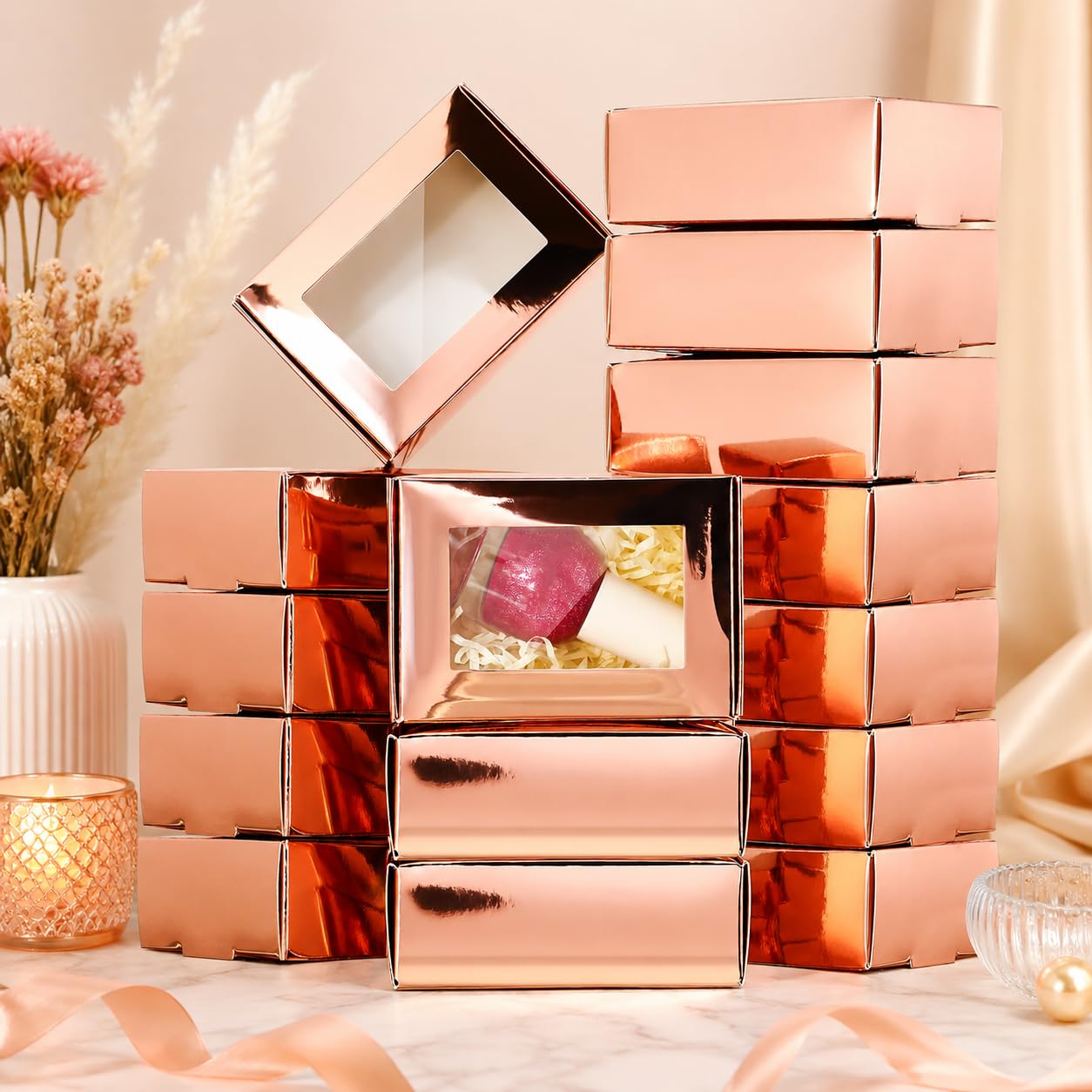 Festiko Window Gift Box for Gifting, Premium Finish Paperboard Gift Box with Clear Display Window, Rectangular Design – Elegant Presentation for Chocolates, Soaps, Candles, Cosmetics & Handmade Gifts-image-30
