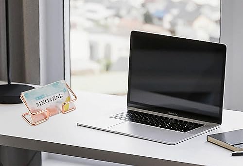 Miniatura 3 de MXOAZNE Tarjetero para escritorio, bonita pantalla de tarjetas de visita, organizador de tarjetas de visita moderno, soporte para tarjetas de visita