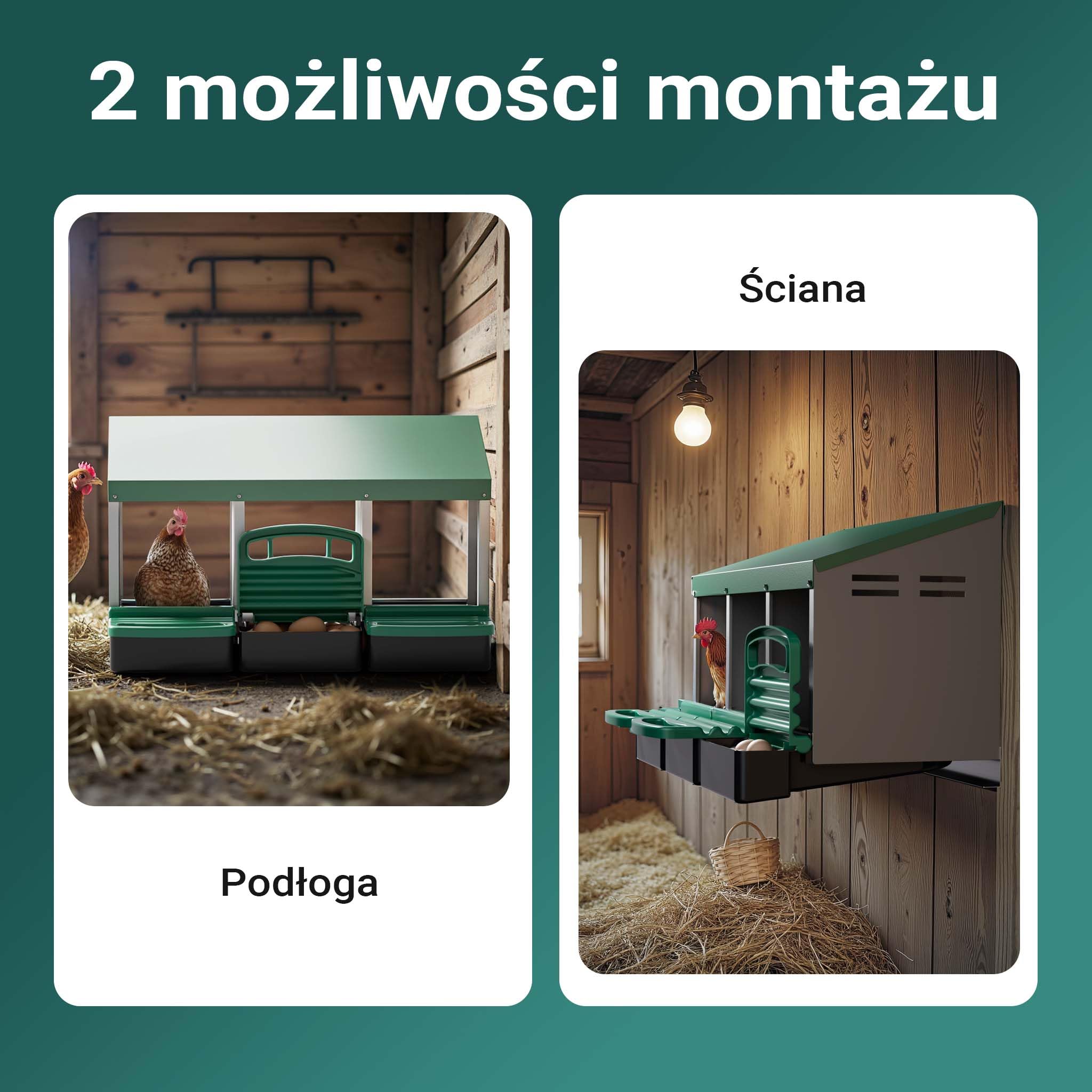 Fudajo Gniazdo dla kur niosek z szufladą, 81 x 52 x 48 cm potrójne, do montażu na ścianie lub wolnostojące, z otworami do cyrkulacji powietrza