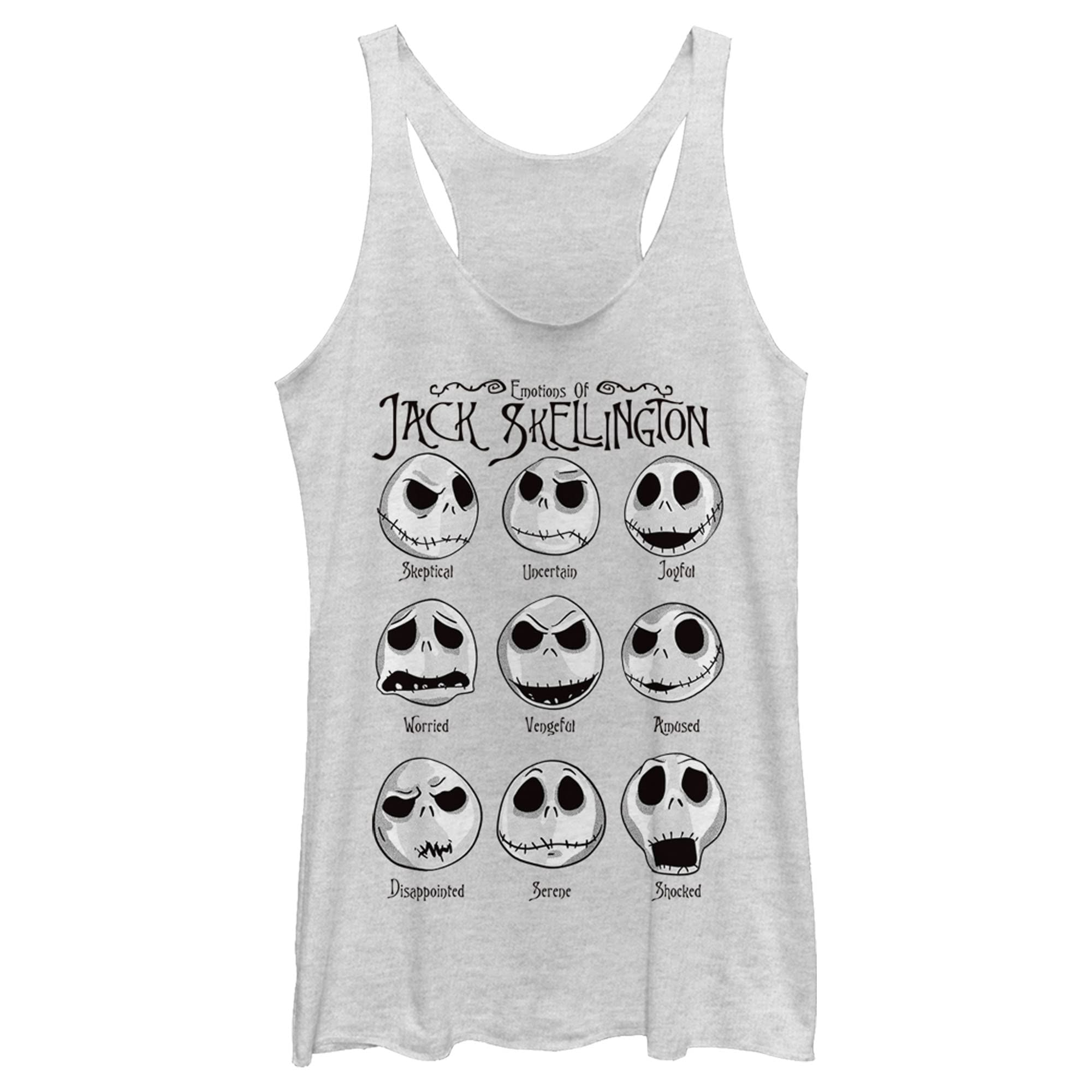 Disney Women's Nightmare Before Christmas Jack Emotions Tri-Blend Racerback Layering Tank