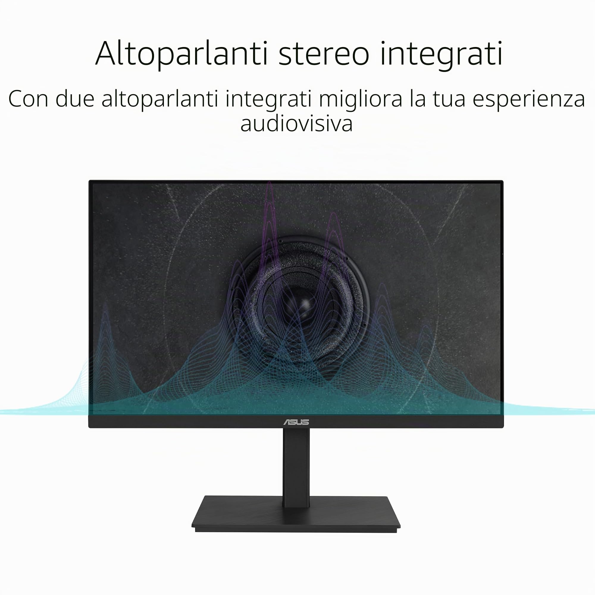 ASUS VA24ECPSN Monitor Docking Station 24”, Full HD, IPS, USB-C, Ethernet, 75 Hz, Tecnologia Adaptative-Sync a Basse Luci Blu e Anti-Sfarfallio, Speaker Stereo, Design Ergonomico Senza Cornice, Nero