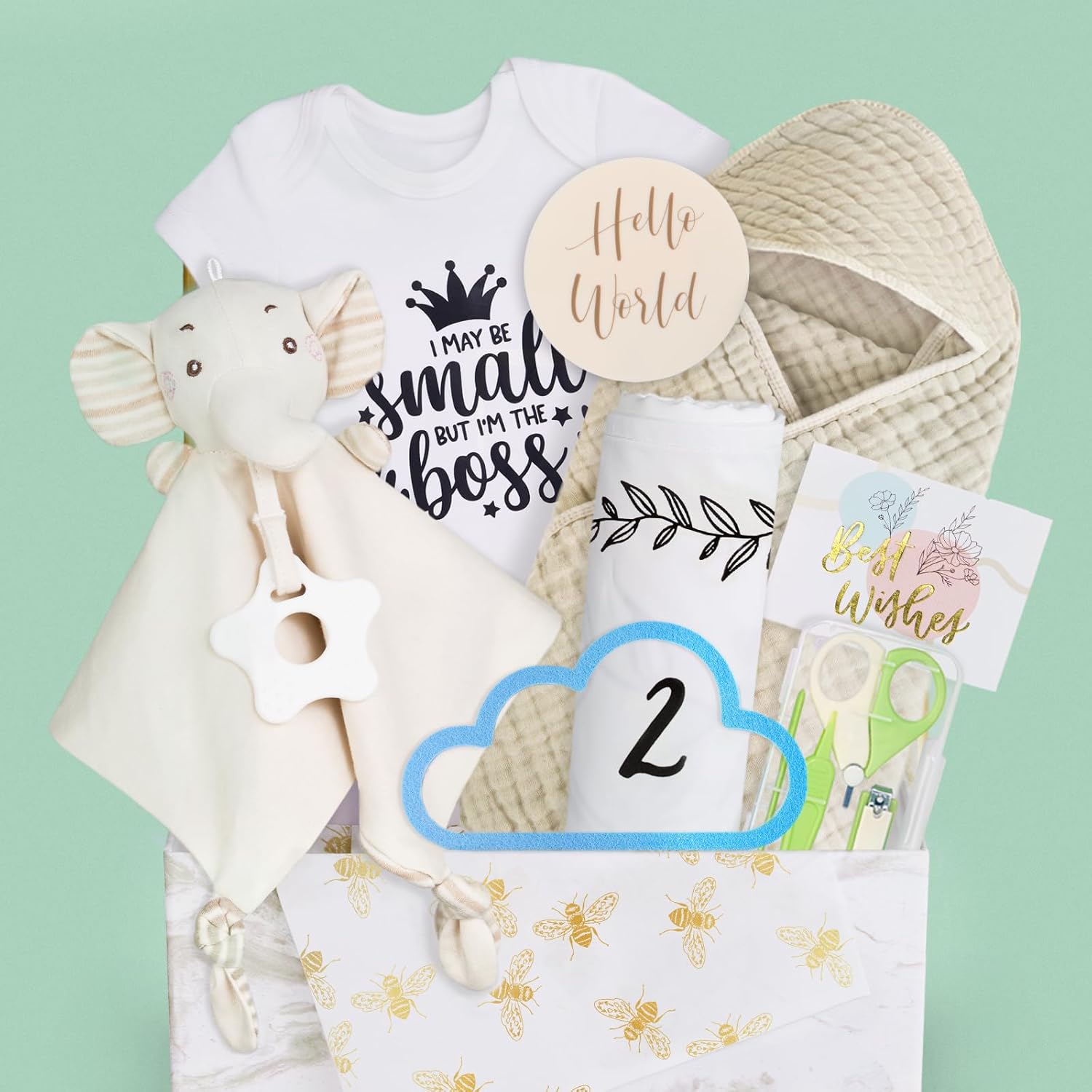 Gender Reveal Gifts,8Pcs for Newborn Boys&Girls, for First Time Expecting Parents to Be, Pregnancy Announcement & Baby Arrival Gift Basket