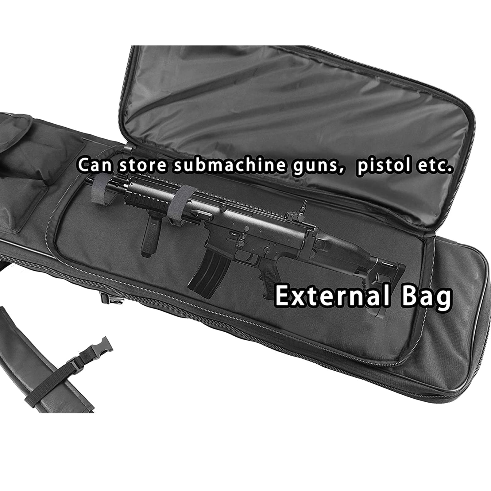 Borsa Porta Fucili Lunga, Borsa Porta Fucili per 2 Armi Lunghe, Fodero per Fucile con 2 Scomparti Principali, Custodia Imbotper Fucile/Black Schwarz/35.4X10.2In