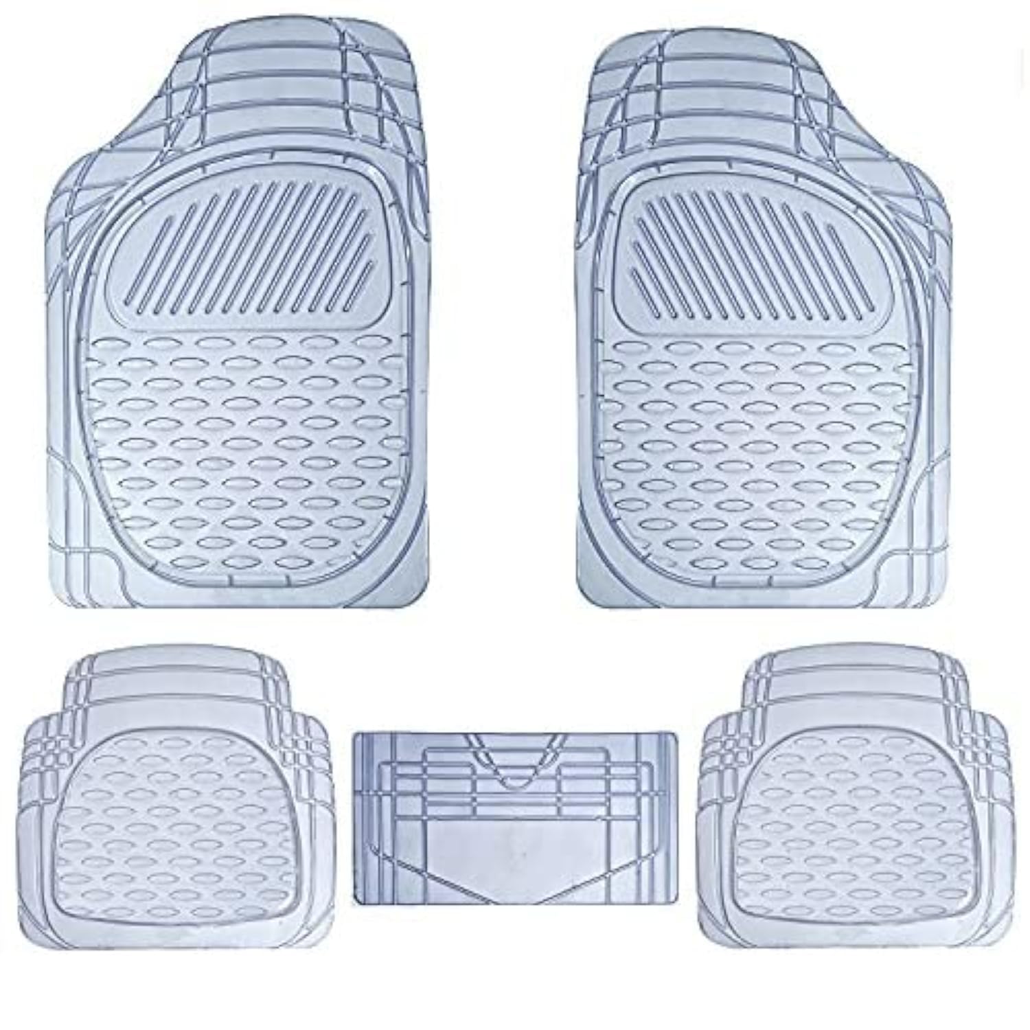 Woscher 6255 FelxTough All Season PVC Car Foot Mat for Car, Universal for all Cars, Self Cut to Perfect Fit (Clear)