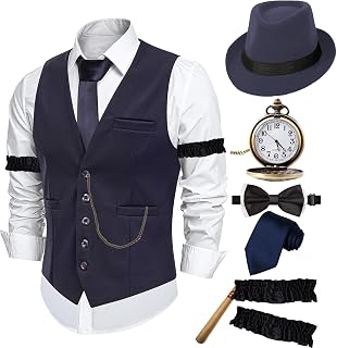 Halloween 1920s Mens Costume Peaky Blinders Roaring 20s Gangster Mobster Outfit