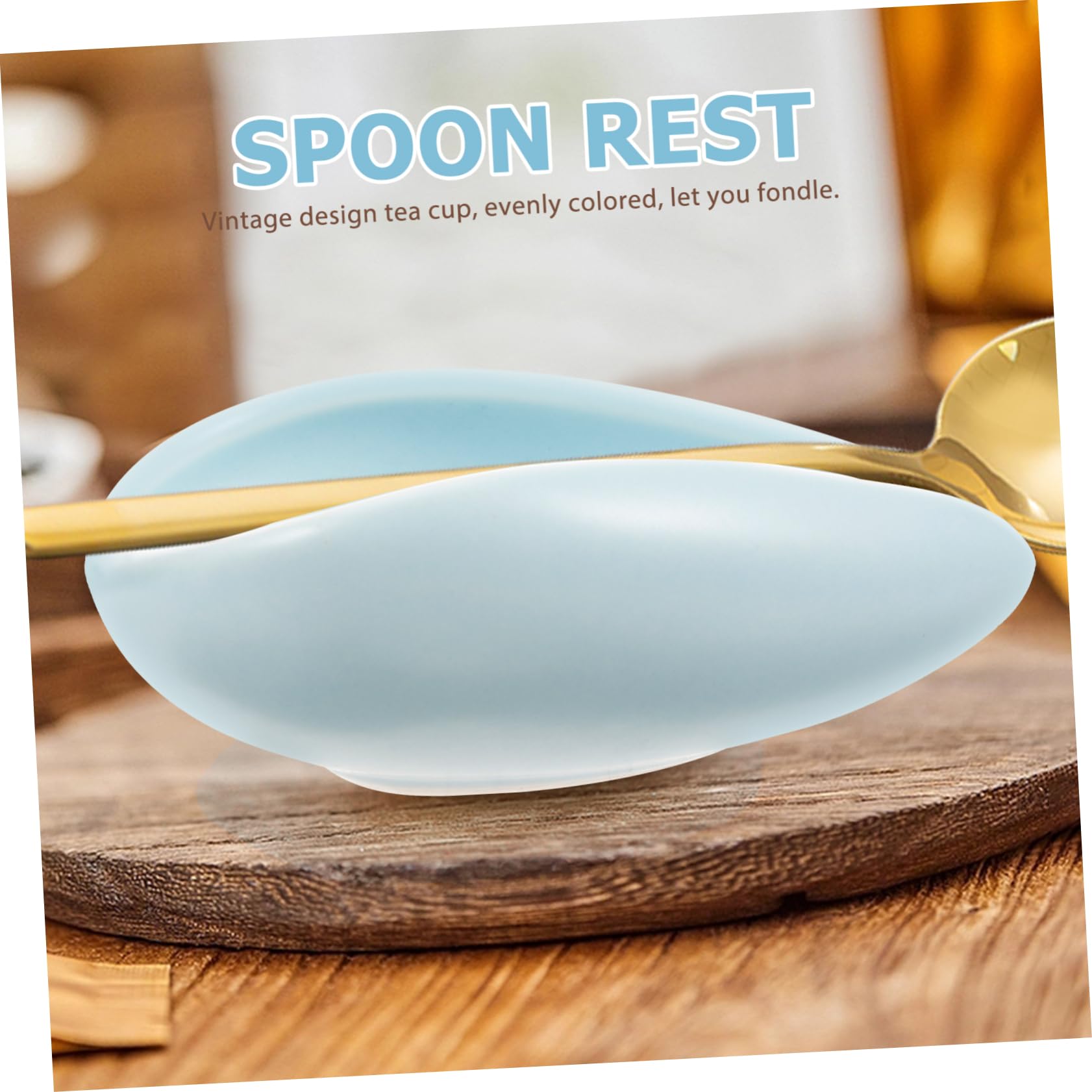 PRETYZOOM 4piezas Reposacucharas De Cerámica Para Café Accesorio De Cocina Soporte Para Utensilios Para Descansar Cucharas Espátulas