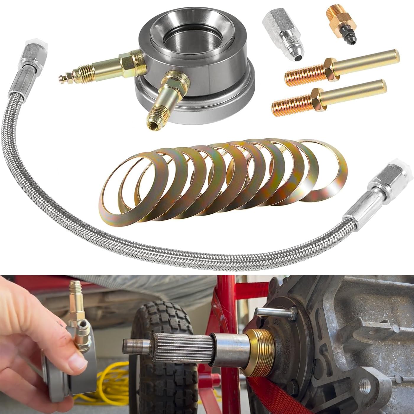 82870 82876 T-5 Stock Clutch Hydraulic Throwout Bearing Hose Kit for GM-Style Borg-Warner T-5 transmissions