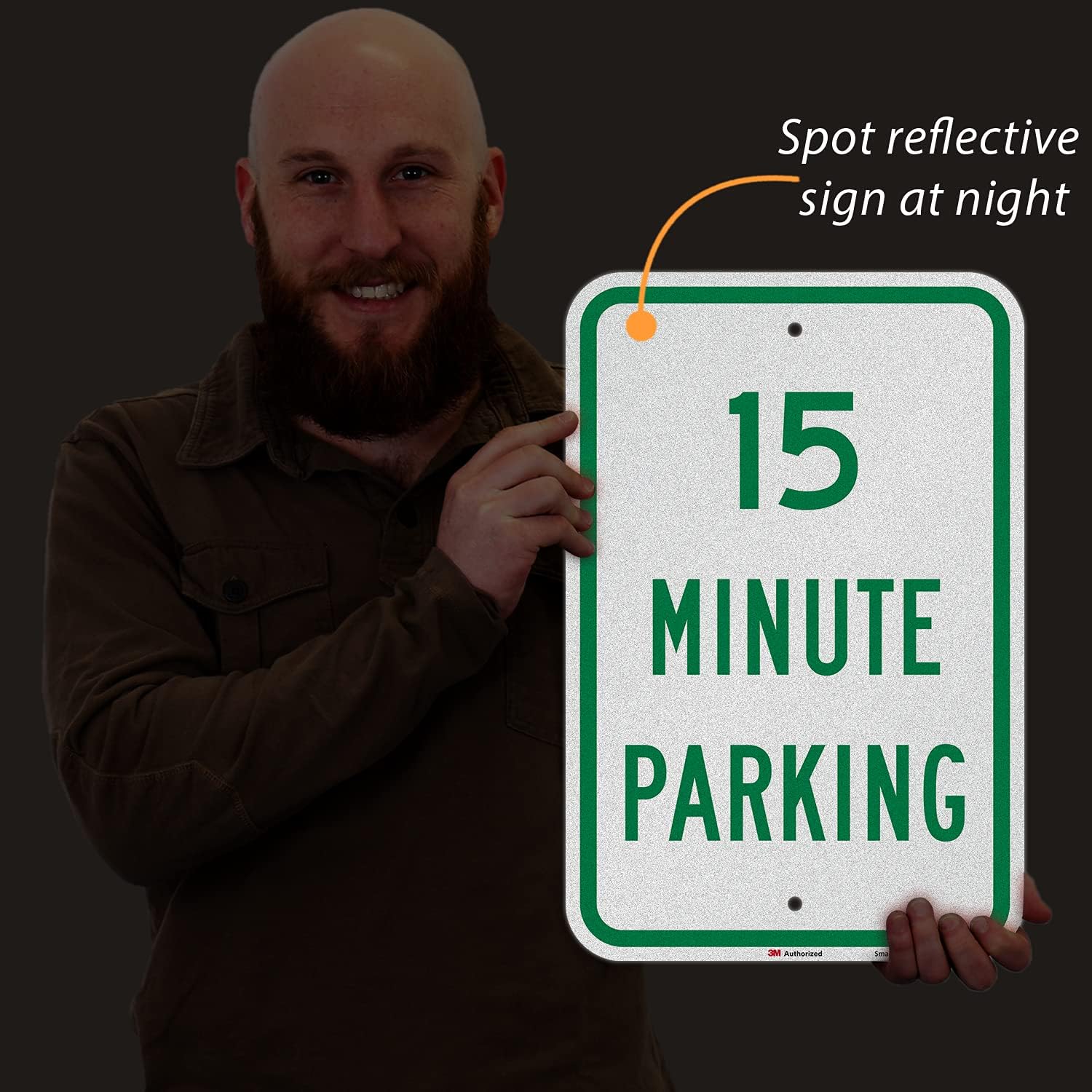 SmartSign - K-1927-EG-12x18-D2 "15 Minute Parking" Sign | 12" x 18" 3M Engineer Grade Reflective Aluminum 12" x 18" EG Reflective Aluminum