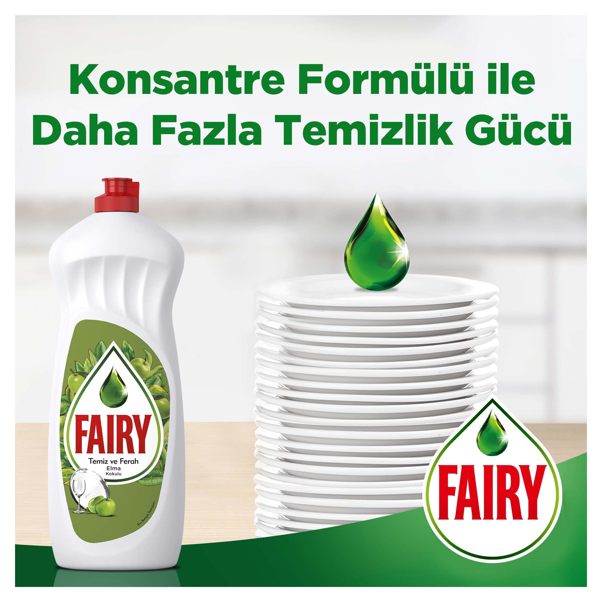 Fairy Temiz & Ferah Sıvı Bulaşık Deterjanı 650 ml Elma Kokulu 2li paket