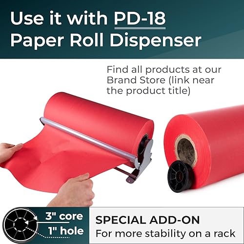 Vista 47 de IDL Packaging SatinPack - Rollo de papel de seda SatinPack de 18 pulgadas x 1800 pies, 20 pesos básicos, color cereza, hecho en Estados Unidos