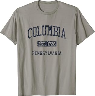 Columbia PA JN4 Vintage Athletic Blue Design T-Shirt