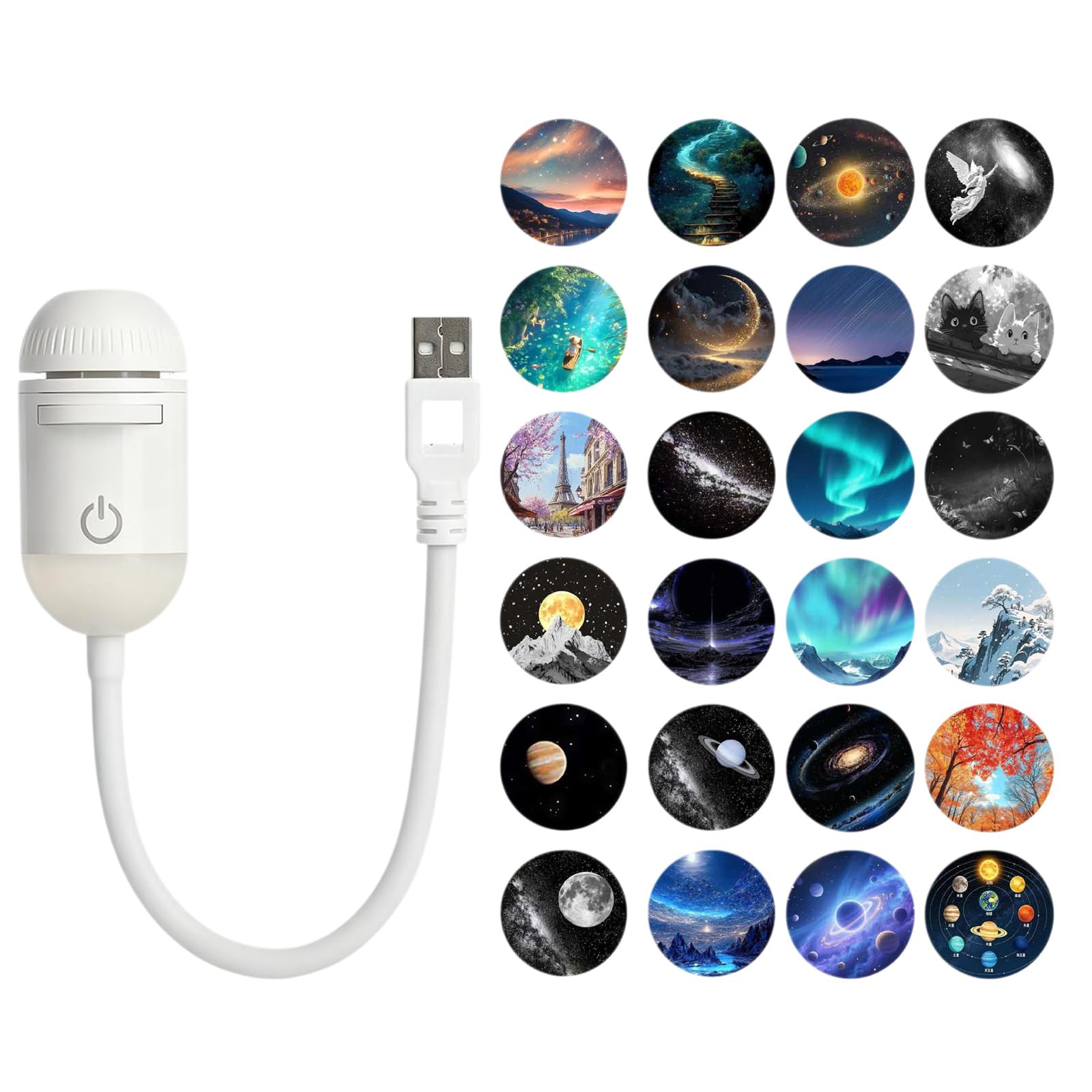 Muwaloe USB Star Galaxy Projector Lamp, Ceiling Night Light with 24 Slides