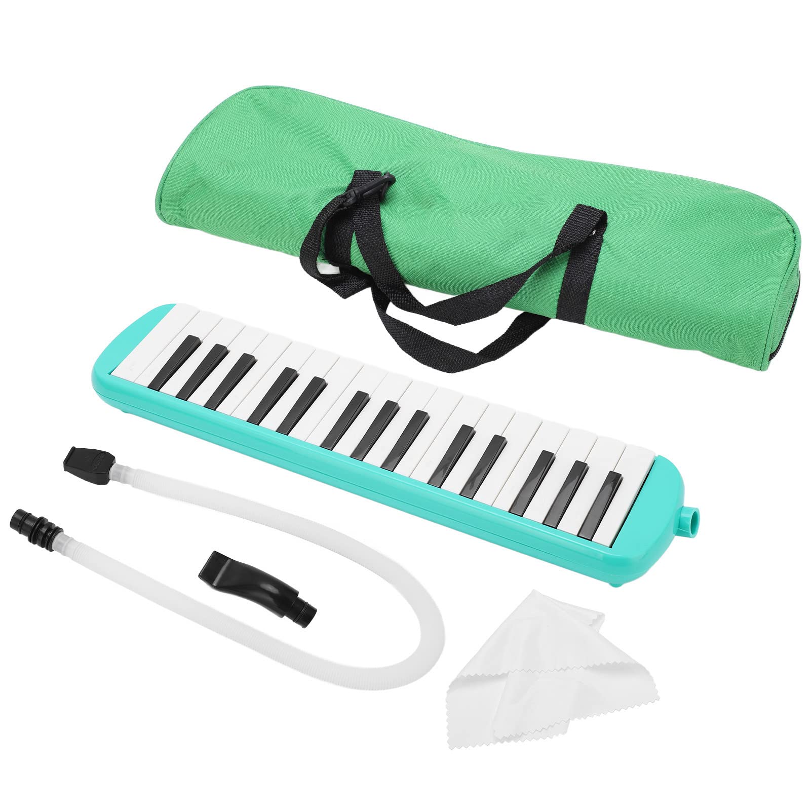 Melodica Instrument, ABS Air Piano Tastiera 32 Tasti Professionale Pianoforte Melodica Con Bocchino Corto (Verde)