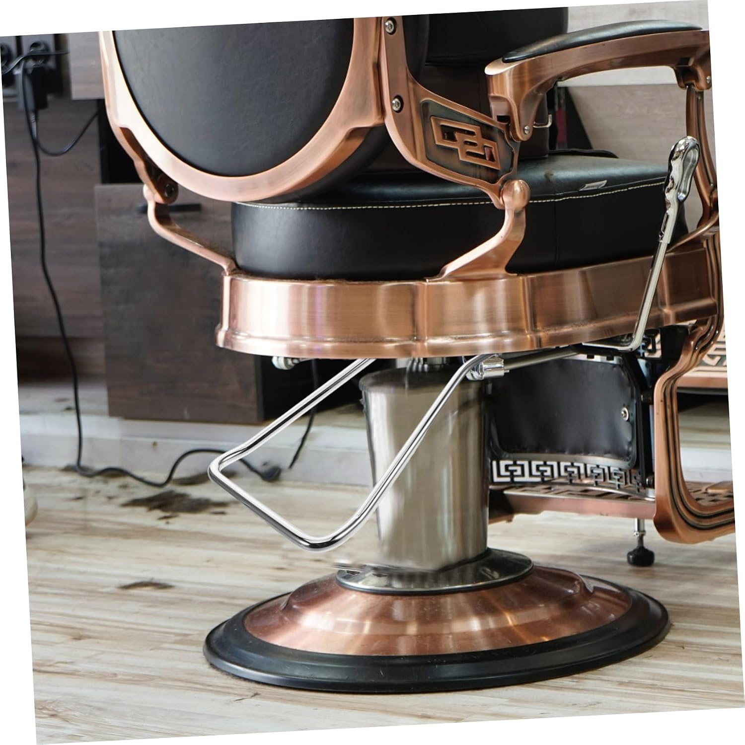 Barber Chair Replacement Rod with Gas Spring Mounting Adjustable Hydraulic Pump Footrest for Salon Chair Repair and Ergonomic Comfort