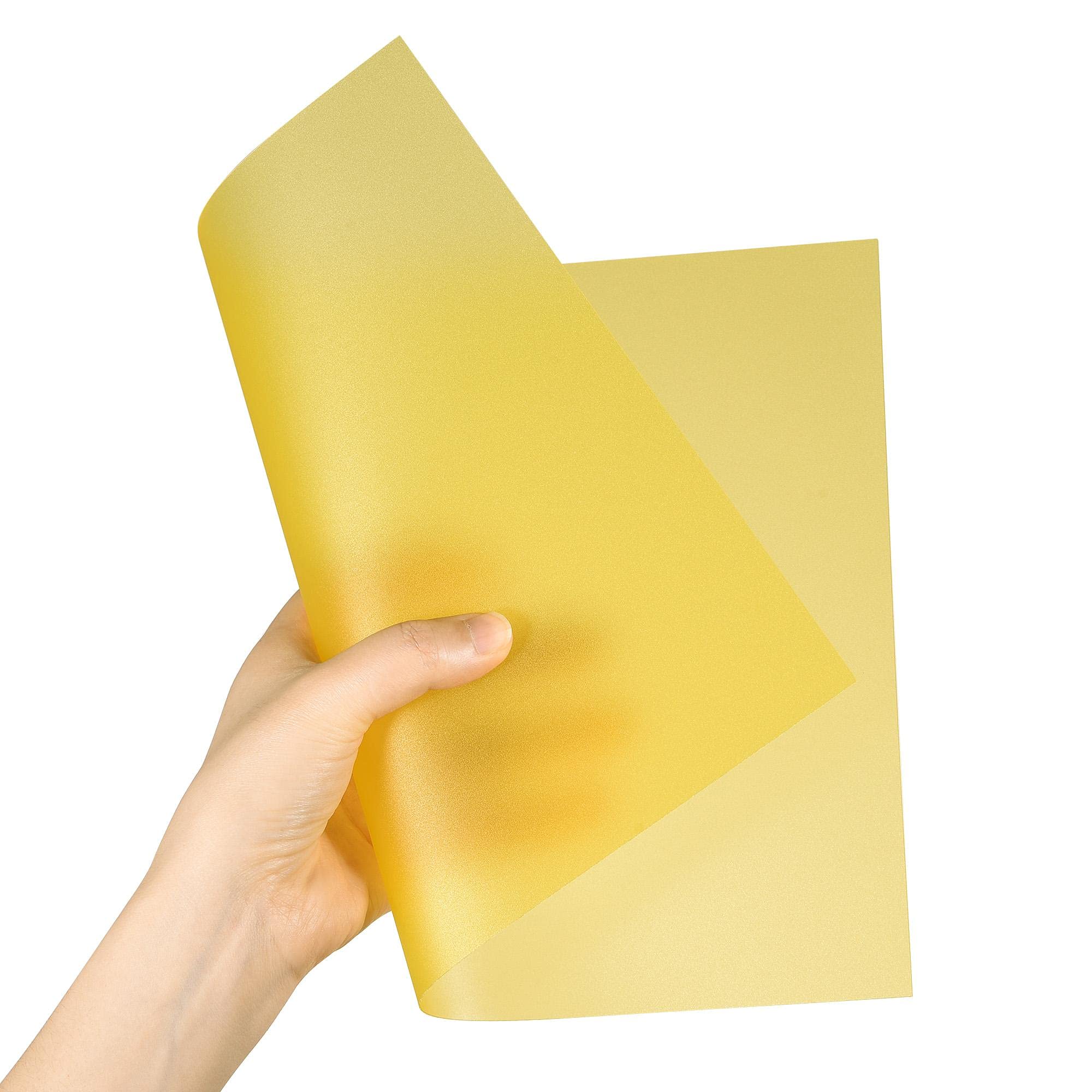 sourcing map 4uds Gel Luz Iluminación Filtro Superposiciones Transparente Color Corrección Plástico PVC Hojas Mate Amarillo