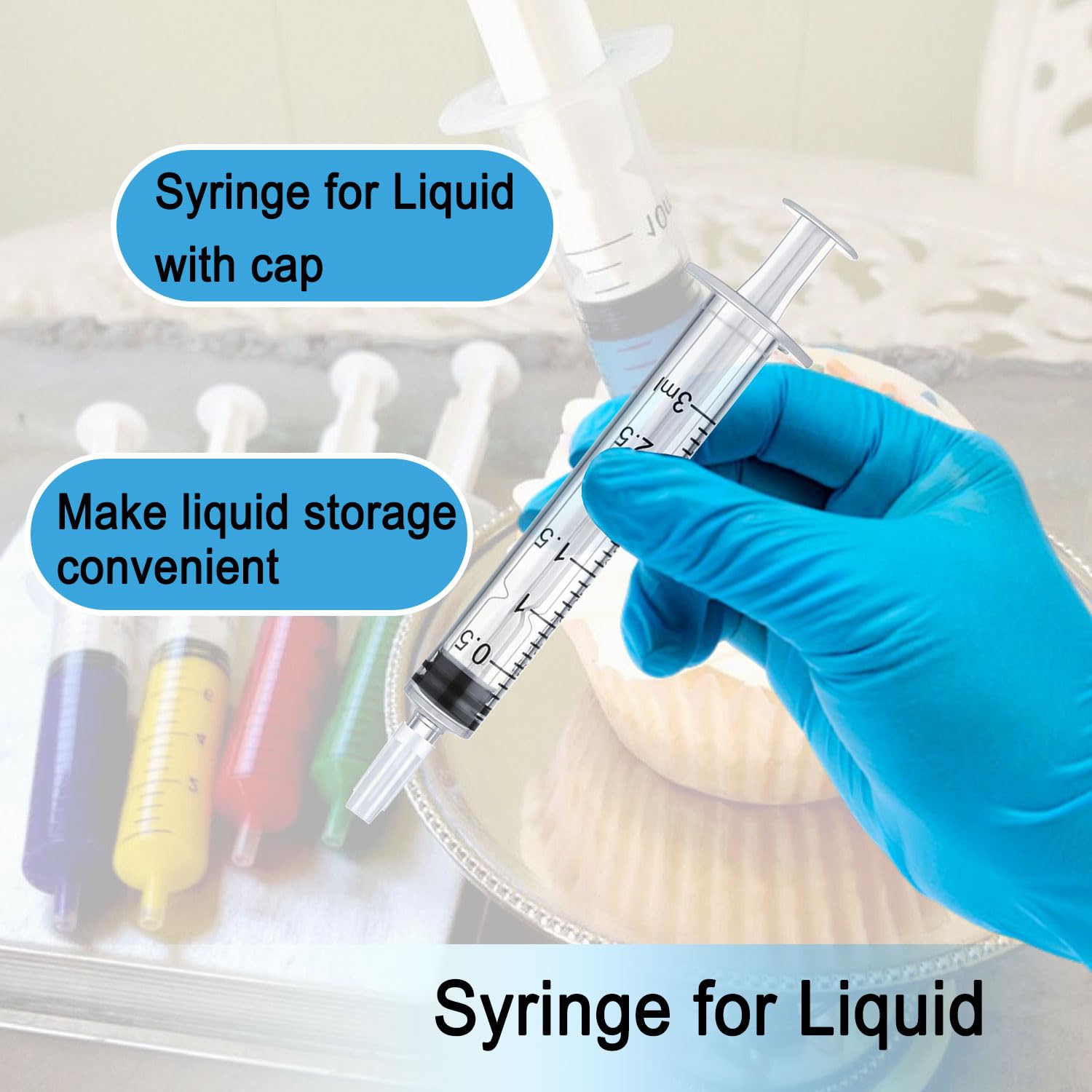 3ml Syringe Without Needle, Syringe for Liquid, Scientific Labs, Measurement, Disposable Individual Package, Pack of 30