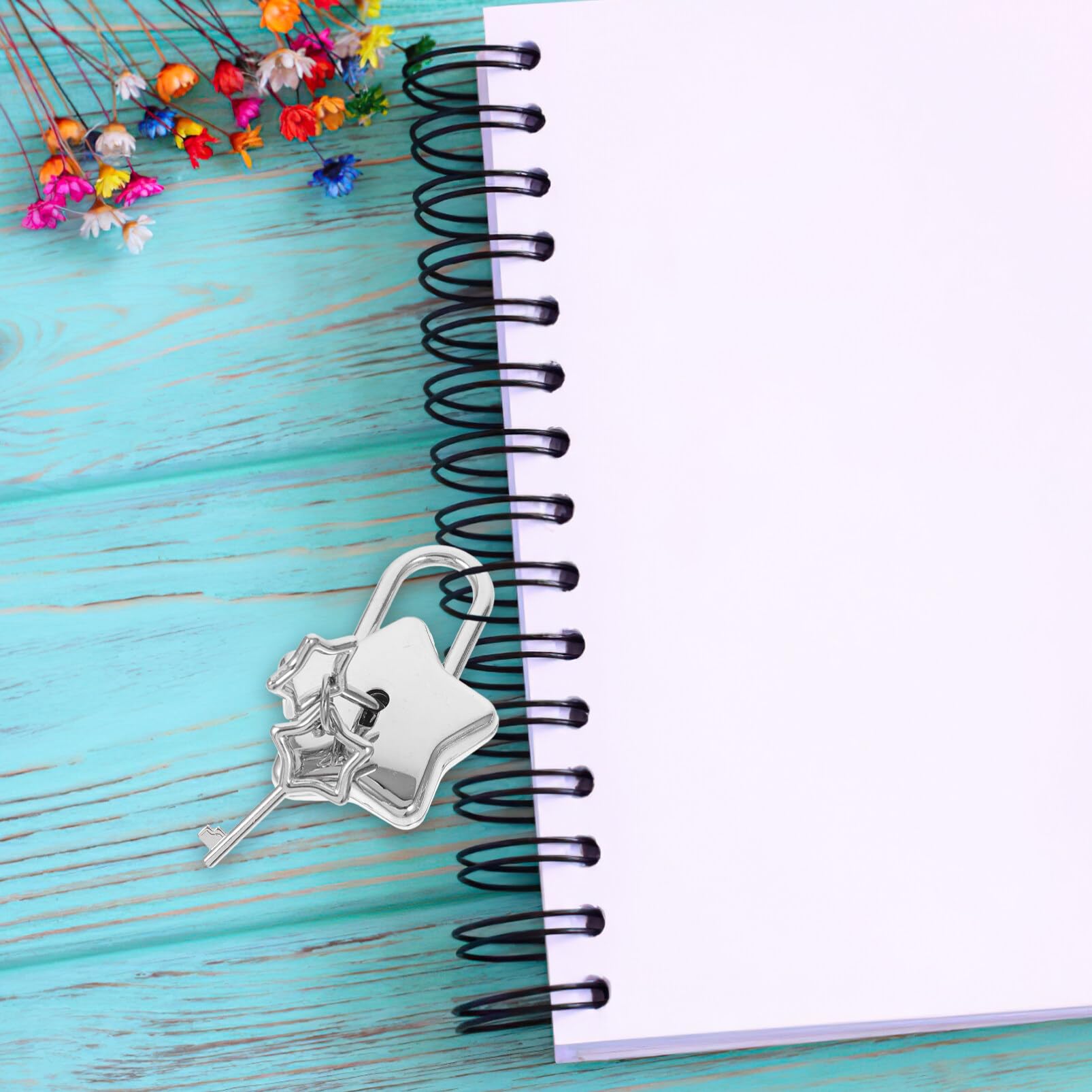 Mini Heart Shaped Metal Padlock With Key - Purple, For Diary, Jewelry Box, Bag & Decor