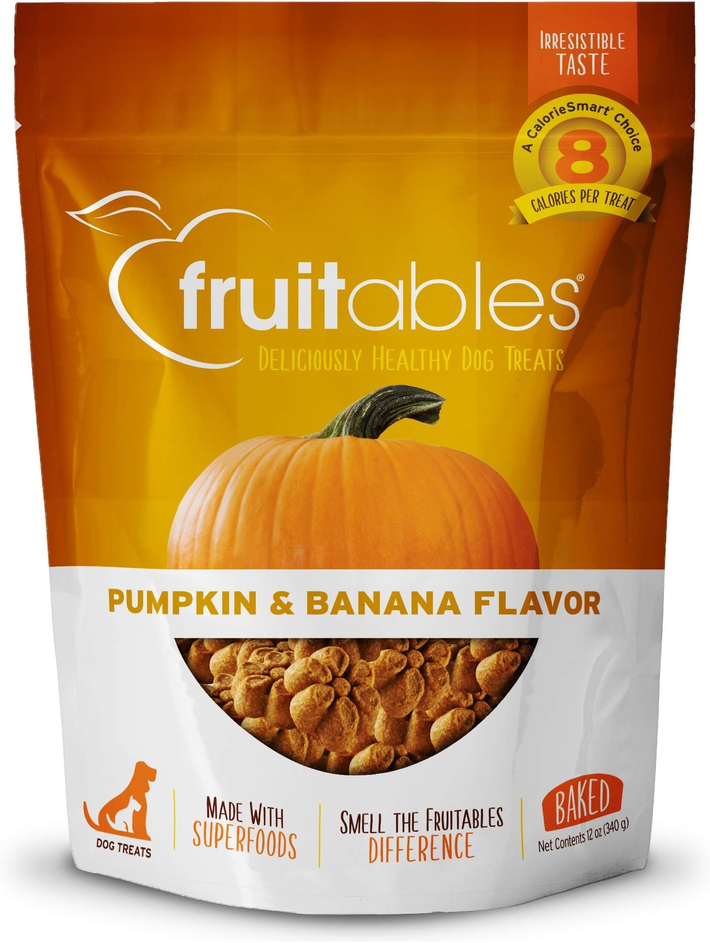 Fruitables Baked Dog Treats, Pumpkin Treats for Dogs, Healthy Low