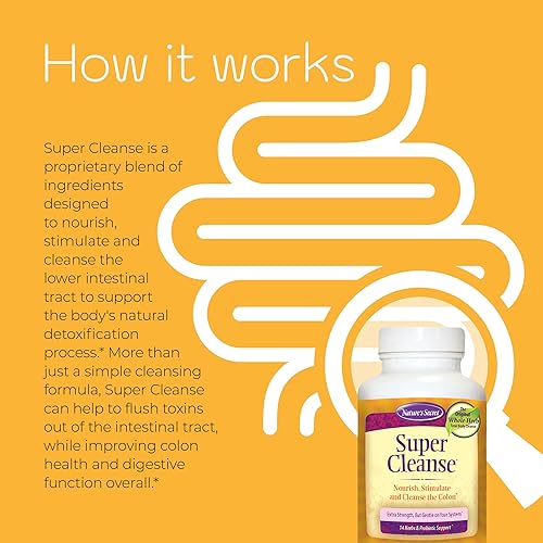 Miniatura 5 de Nature's Secret Super Cleanse Extra Strength Total Body Cleanse, Support - Mezcla estimulante de 14 hierbas con probióticos - 100 tabletas