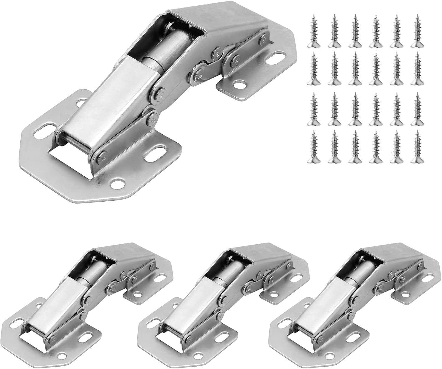 Waziaqoc 4PCS Hidden Hinges for Frameless Doors