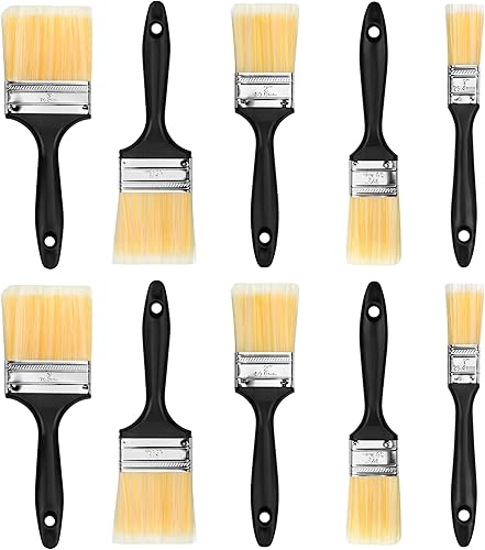 Miniatura 2 de SteadMax Juego de pinceles (10 piezas), juego de 10 pinceles de varios tamaños, kit de herramientas de pintura de calidad profesional, dos juegos de