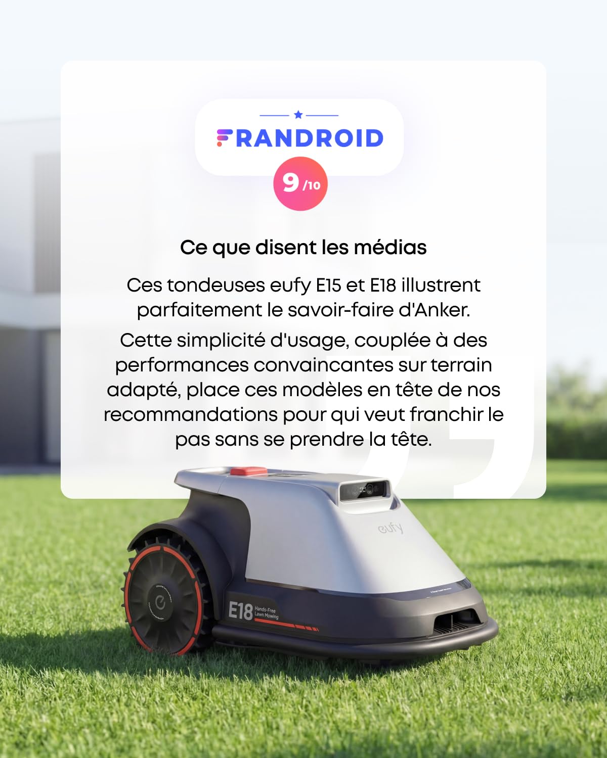eufy E18 Robot Tondeuse sans Fil périphérique ni RTK - vue 3