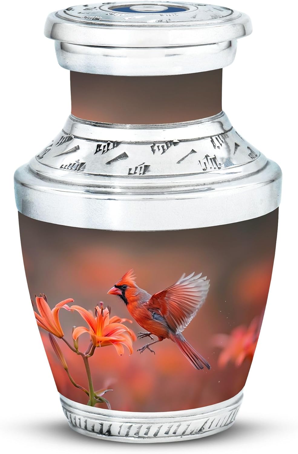 Cardinal Bird Urn for Ashes, 3 Inch Urns, Urns for Human Ashes Adult Man, Cremation Urn for Ashes, Pet Urn for Ashes, Red Urns for Human Ashes Adult Male, Small Keepsake Urns for Ashes