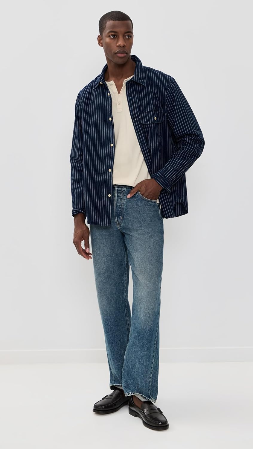 Madewell Men's Indigo-Dyed Stripe Work Shirt - Image 5