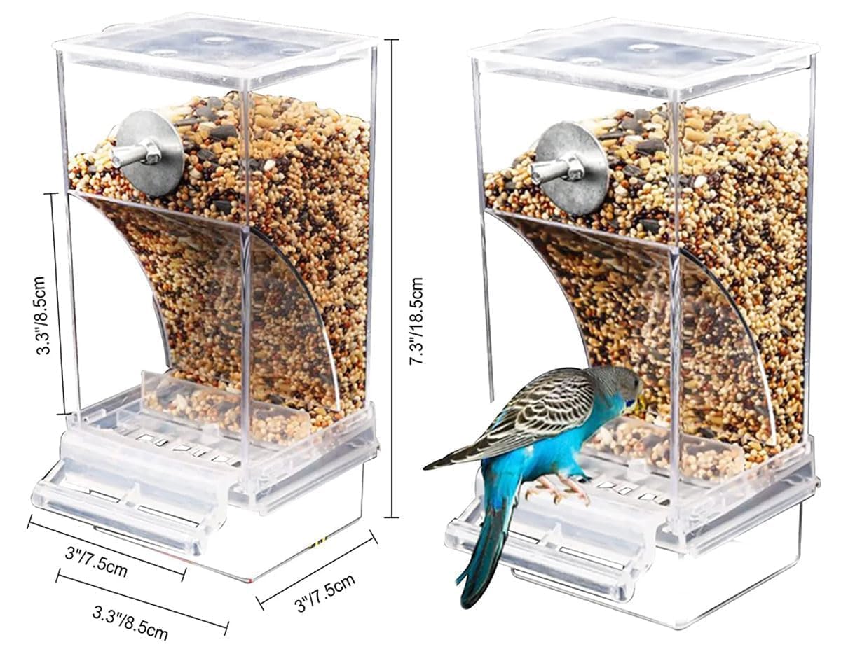 Pack of 3 Automatic Feeder for Birds Automatic Bird Feeder, Acrylic Feeder - Image 2
