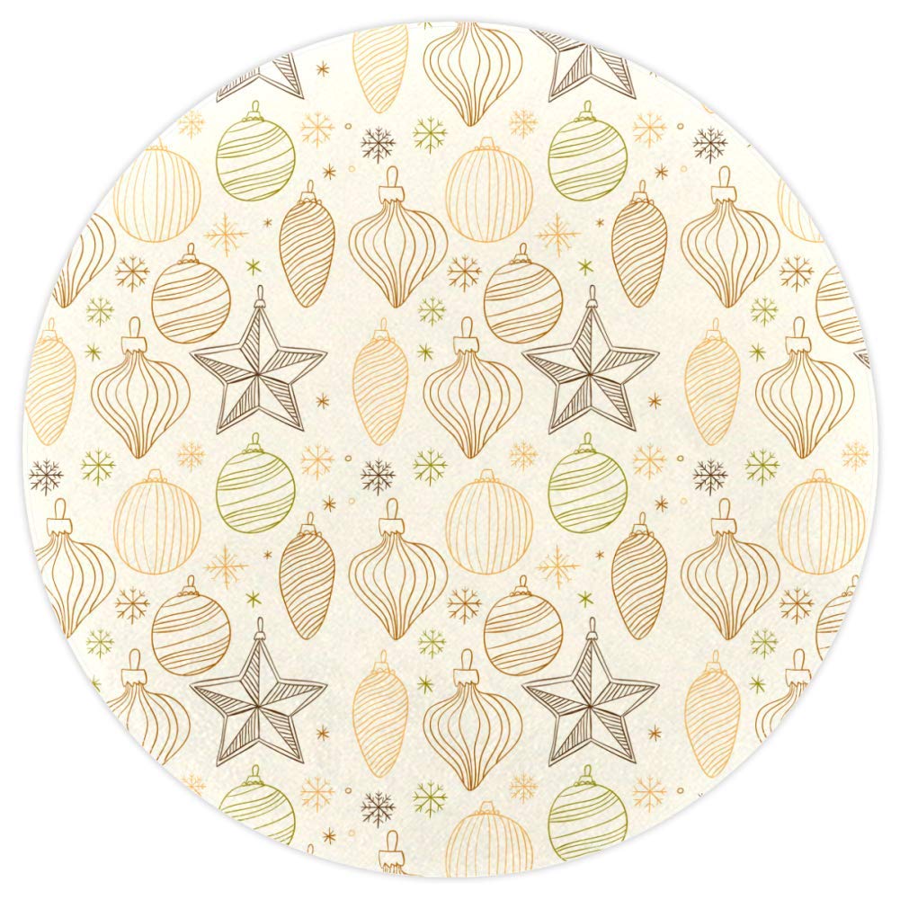 Tapis rond 120cm multicolore en polyester doux pour salon et chambre