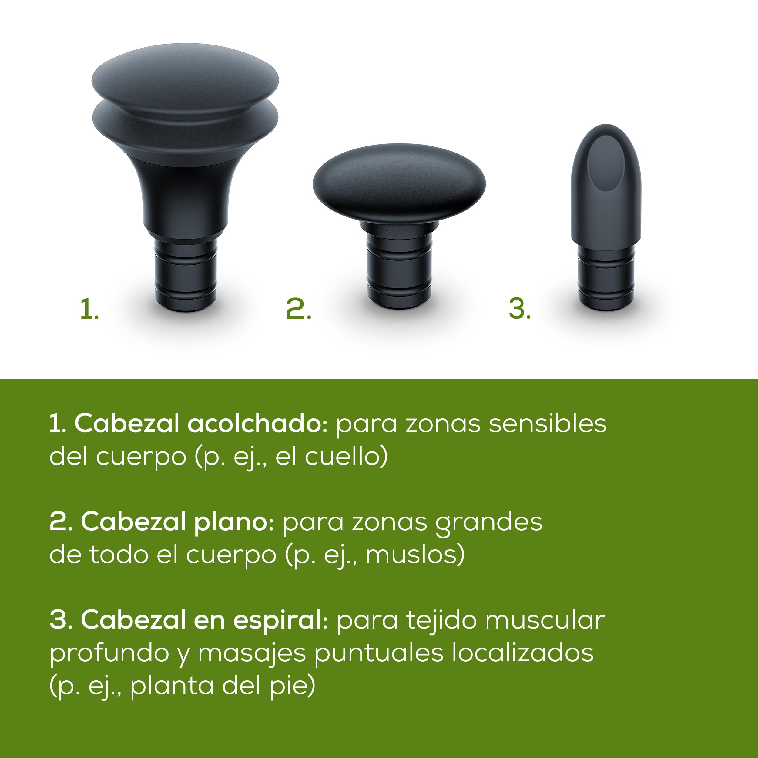 Beurer MG 79 Massage Gun Sensitive, Pistola de masaje muscular y compacta con 3 accesorios, suave masaje de puntos gatillo para zonas sensibles del cuerpo con 3 niveles de intensidad