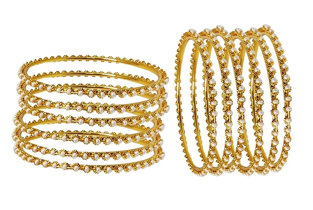 MOTAKA Pearl Bangle Set of 12 For Woman and Girl