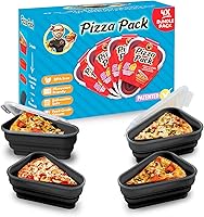 Vista 22 de El Paquete de Pizza Perfecto™ - Contenedor Reutilizable de Almacenamiento de Pizza con 5 Bandejas de Servicio Aptas para Microondas - Contenedor