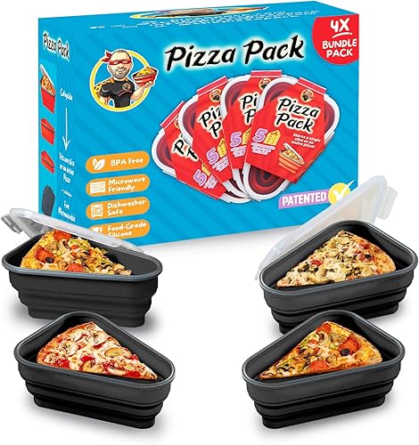 Miniatura 22 de El Paquete de Pizza Perfecto™ - Contenedor Reutilizable de Almacenamiento de Pizza con 5 Bandejas de Servicio Aptas para Microondas - Contenedor